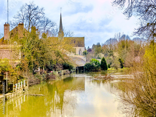 Fotografie Street view of Souppes-sur-Loing in France