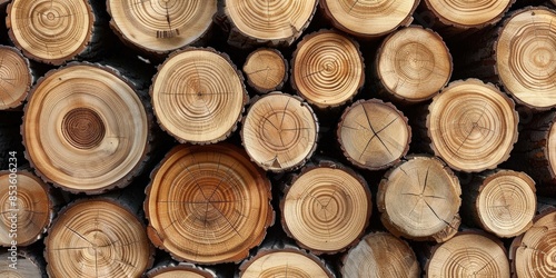 Close Up of Stacked Wood Logs