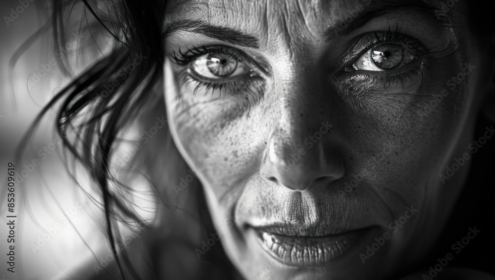 A woman with a serious expression on her face A woman with a serious expression on her face