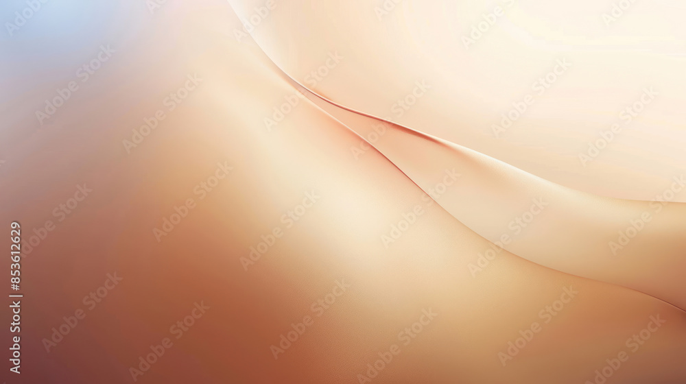 Fototapeta premium Abstract gradient beige and brown background with waves as wallpaper illustration