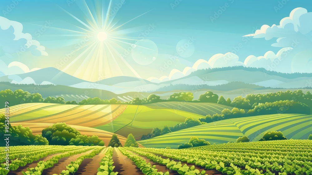 Fototapeta premium Harmonious OzoneUser Farming Innovating NatureAgriculture Symbiosis