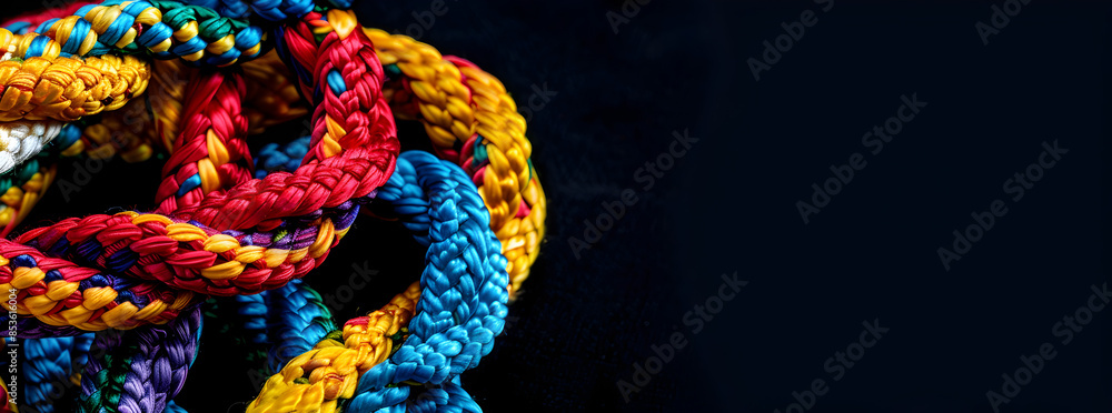 Team rope diverse strength connect partnership together teamwork unity communicate support. Strong diverse network rope team concept integrate braid color background cooperation empower power Team rope diverse strength connect partnership together teamwork unity communicate support. Strong diverse network rope team concept integrate braid color background cooperation empower power
