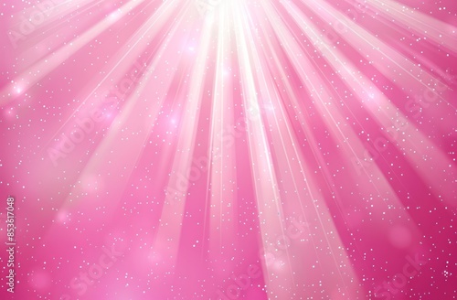 Pink background with white rays streaming down and glittering stars, perfect for a cute and mystical touch