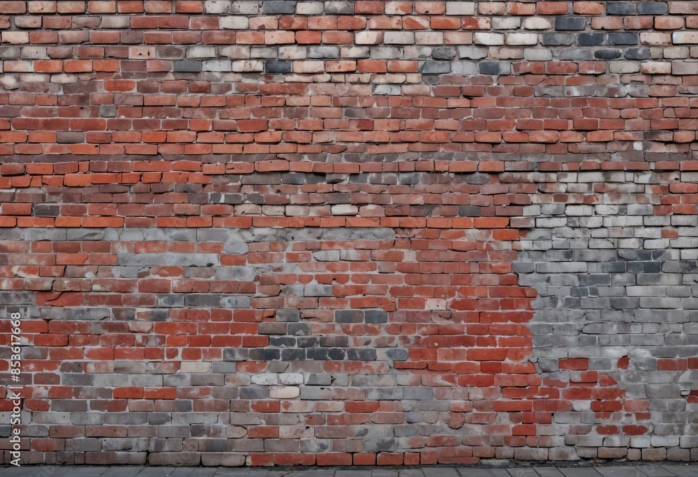 Red and gray color old brick wall with various shades Red and gray color old brick wall with various shades
