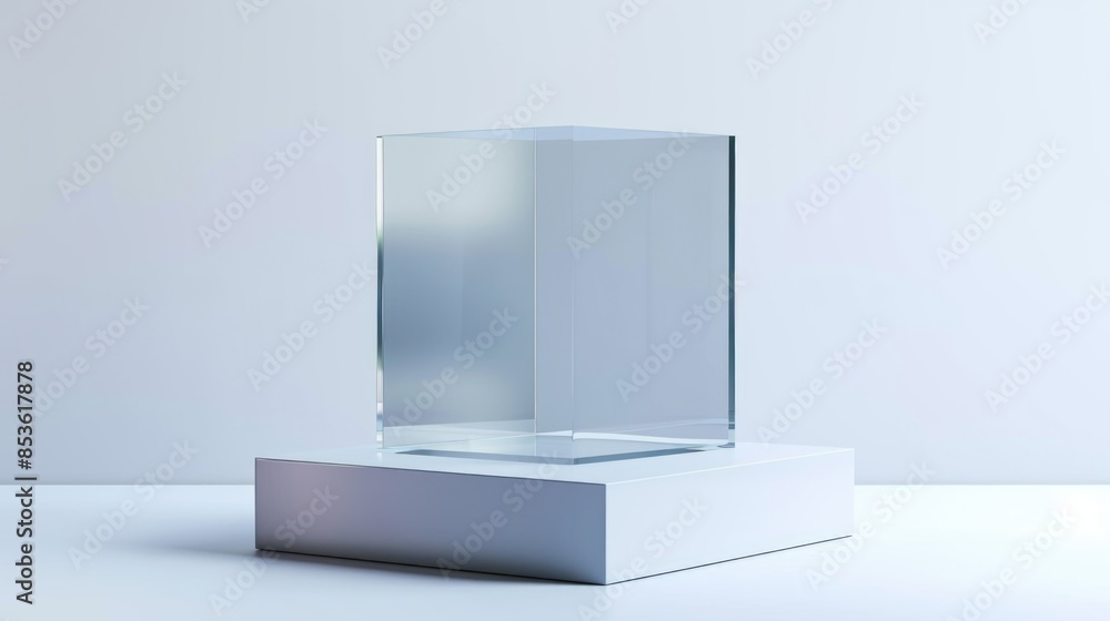 A transparent glass item placed on a white background A transparent glass item placed on a white background