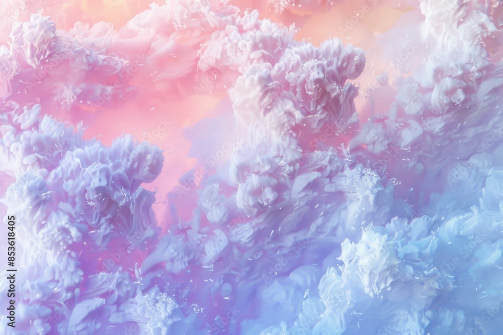 Fototapeta premium A cloudy sky filled with water, featuring a mix of pink and blue hues
