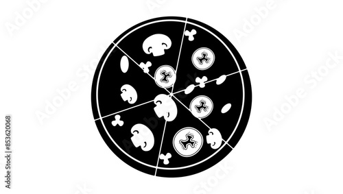 Vintage Pizza , black isolated silhouette