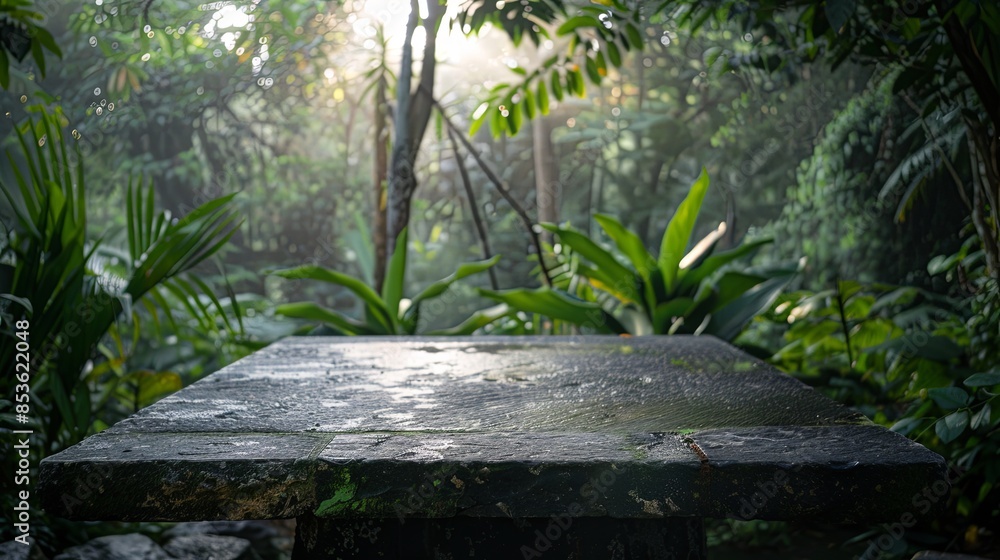 Tropical Garden with Stone Podium Display Tropical Garden with Stone Podium Display