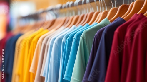 Wallpaper Mural Colorful T-Shirts on Display in Clothing Store Torontodigital.ca