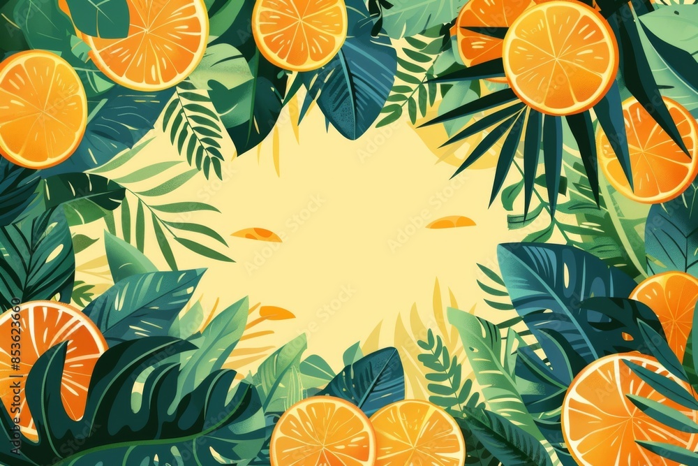 Summer Background illustration created with Generative AI Summer Background illustration created with Generative AI