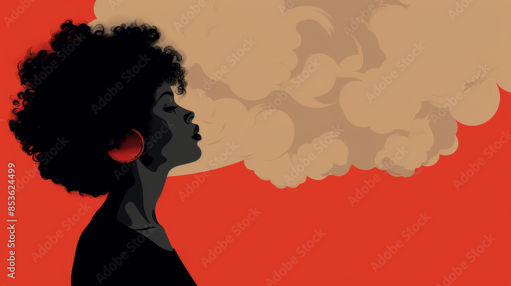 Vibrant illustration of a woman with a speech bubble, perfect for communication themes. Vibrant illustration of a woman with a speech bubble, perfect for communication themes.