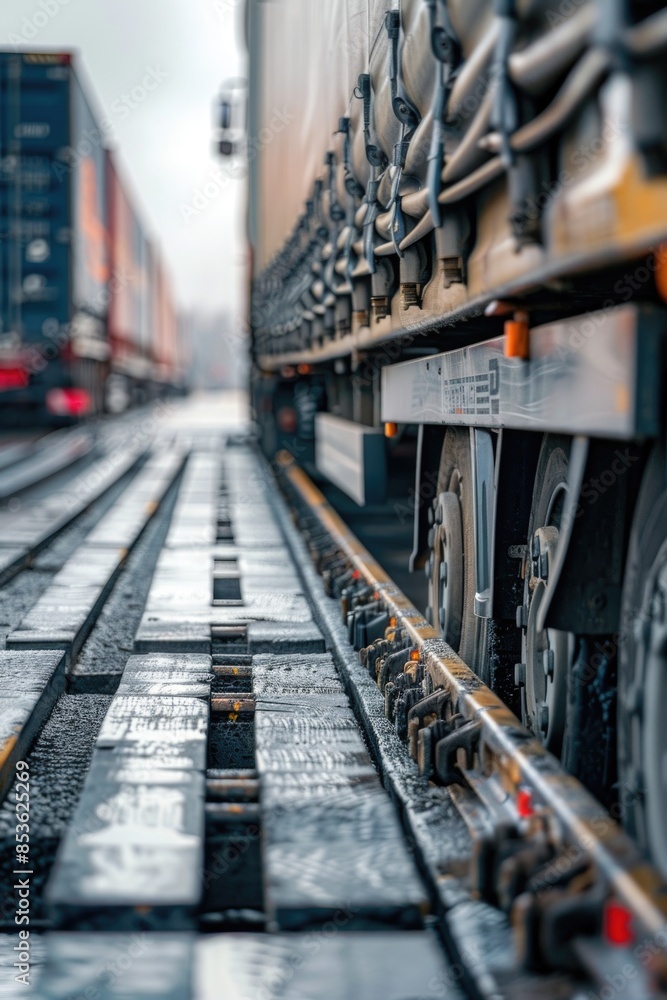 A close-up shot of a train on a train track A close-up shot of a train on a train track