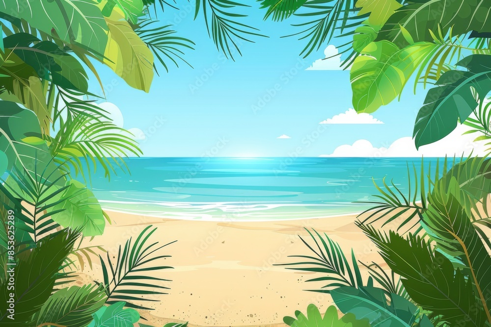 Fototapeta premium Summer Background illustration created with Generative AI
