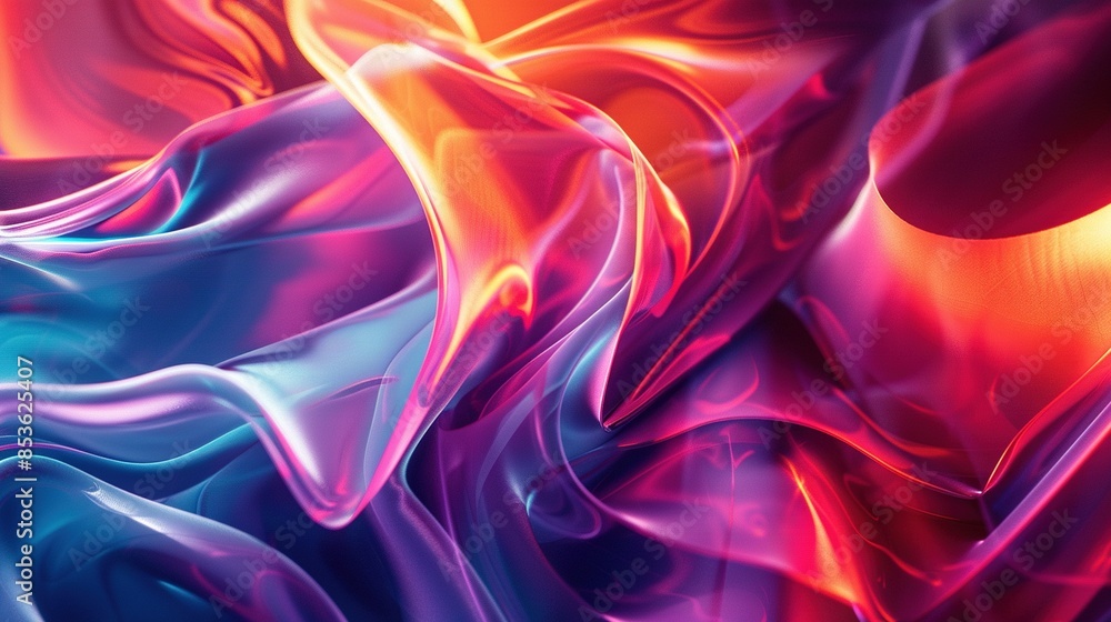 Fototapeta premium A colorful abstract painting of a flowing piece of fabric