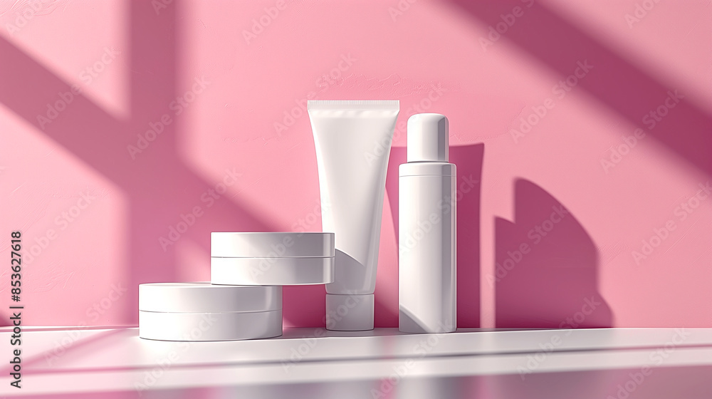 A clean white minimalist skincare product no logo. Generate AI A clean white minimalist skincare product no logo. Generate AI