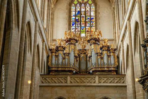 Obraz na płótnie Cathedral of St Barbara in Kutná Hora - Gothic five-nave cathedral - a unique work of High and Late Gothic architecture, founded in 1388 w salonie