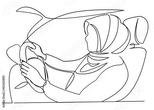 muslim woman driving a car_05