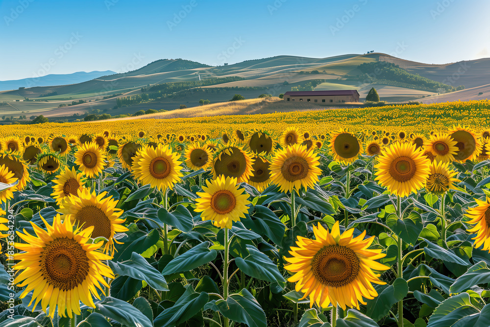 Obraz premium A vast field of sunflowers
