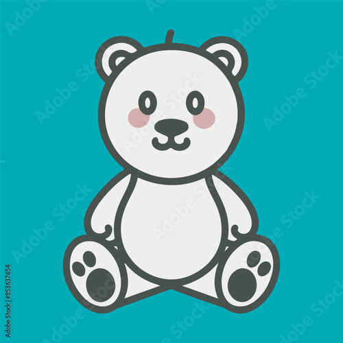 Teddy bear cartoon silhoutee vector photo