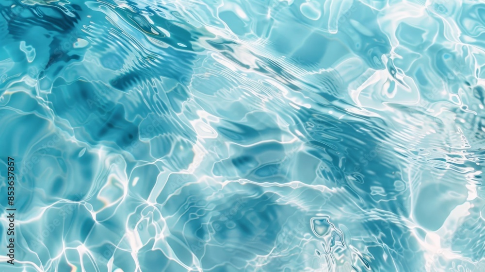 Sparkling Blue Water Surface - Generative AI Sparkling Blue Water Surface - Generative AI