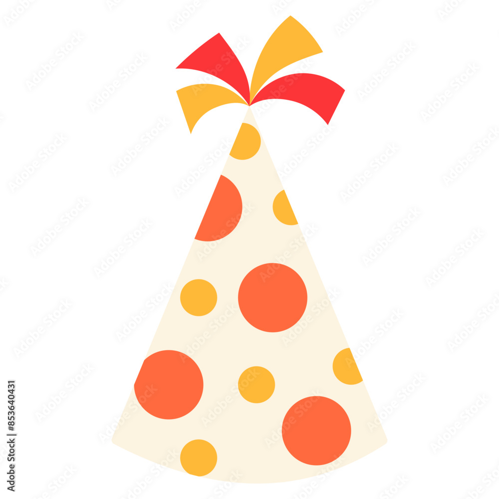 orange and yellow fancy with bubble shape party hat illustration orange and yellow fancy with bubble shape party hat illustration