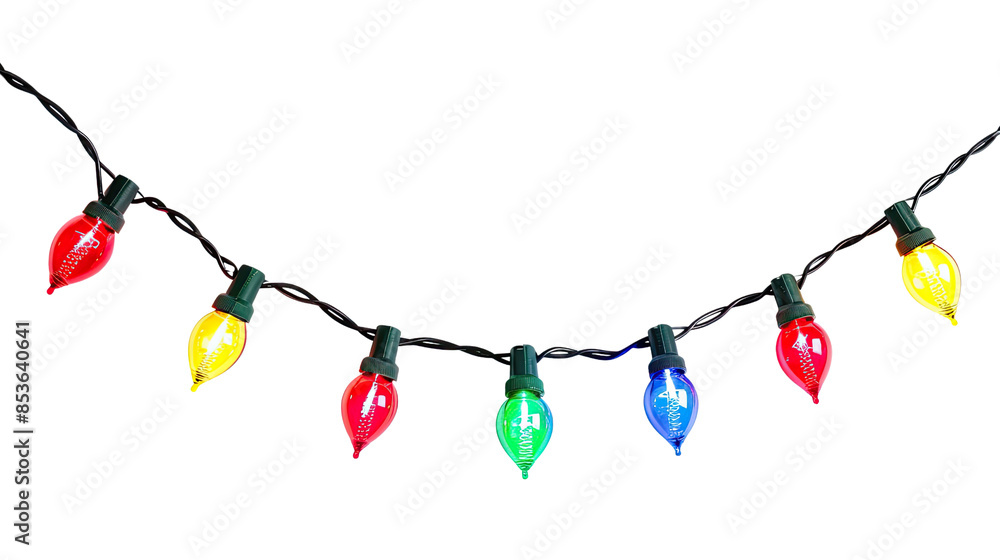 Christmas lights on a transparent background