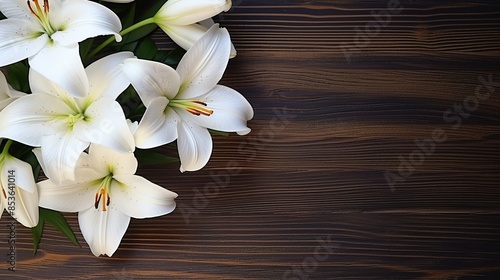 white orchid on wooden background