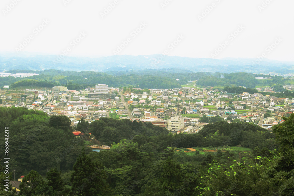 Naklejka premium 二本松城跡の本丸からの景色【日本百名城・国指定史跡】日本福島県