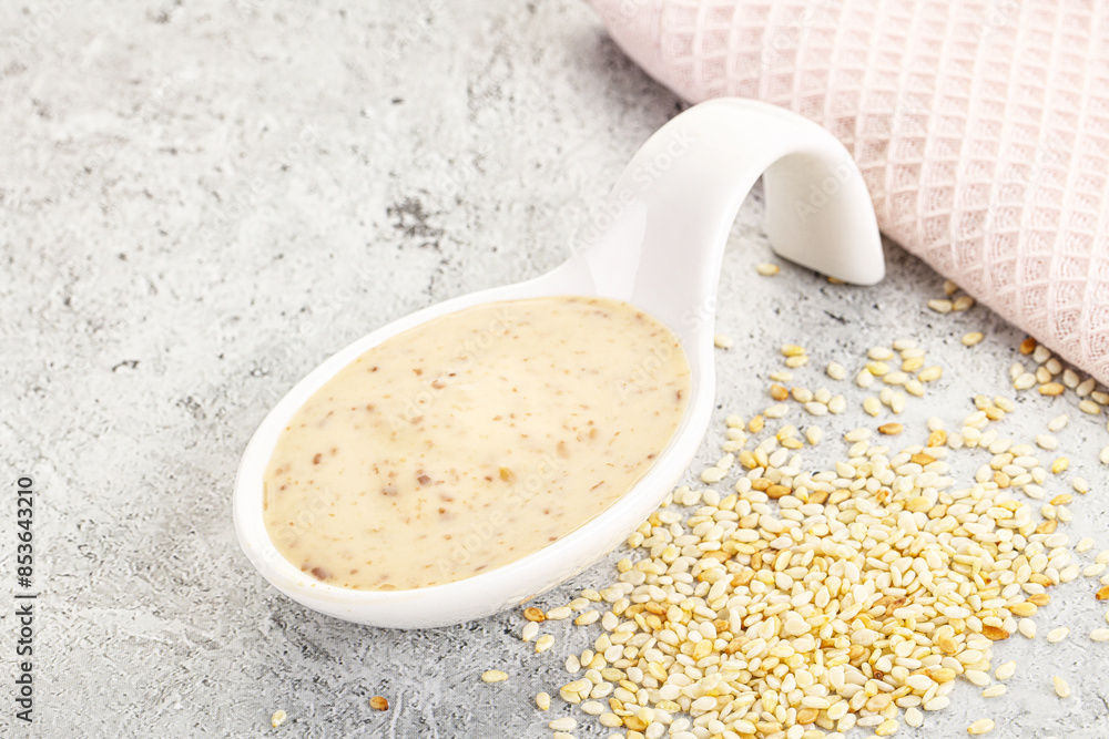 Sesame sauce in the bowl Sesame sauce in the bowl