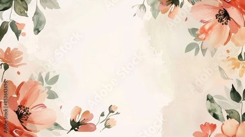 A watercolor painting of a flowery background with a white background