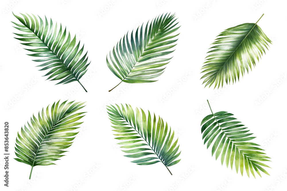 Palm Leaf Collection Bundle Set Isolated on a Transparent Background Palm Leaf Collection Bundle Set Isolated on a Transparent Background