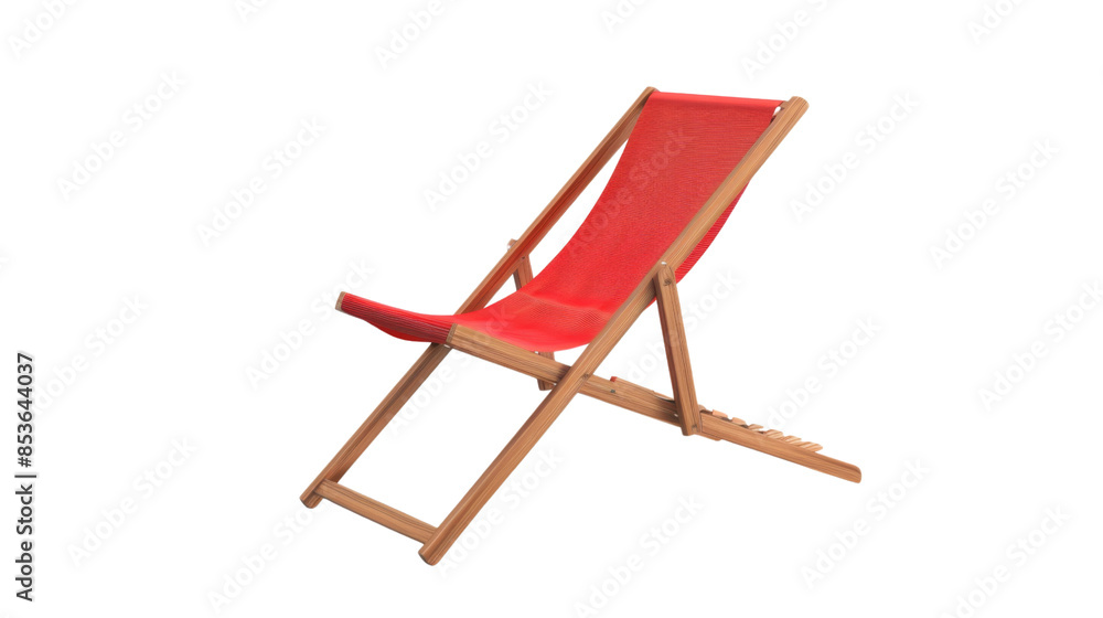 Beach colorful chair, summer concept on white background Beach colorful chair, summer concept on white background