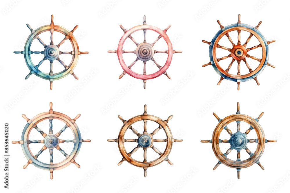 Ships Wheel Collection Bundle Set Isolated on a Transparent Background Ships Wheel Collection Bundle Set Isolated on a Transparent Background