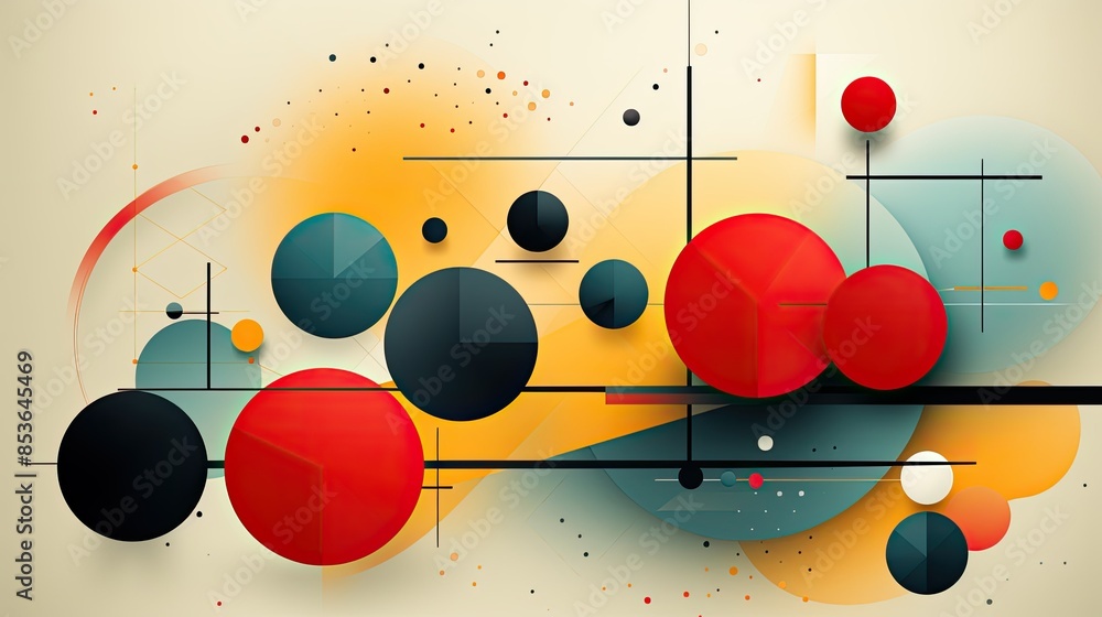 Bold geometric shapes in playful hues Bold geometric shapes in playful hues