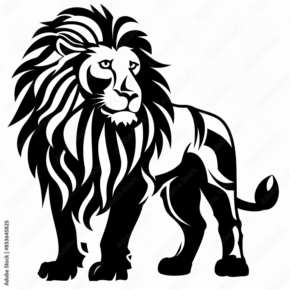 lion line art on white background lion line art on white background
