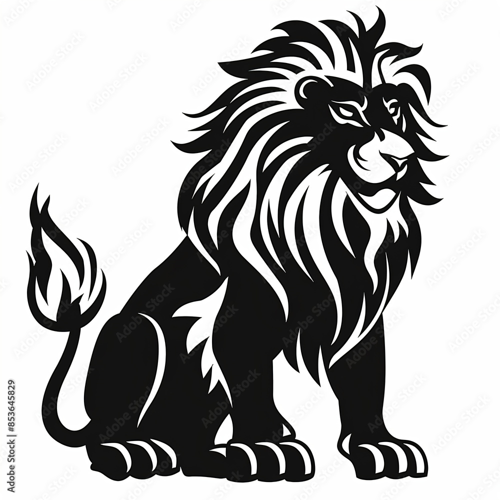 lion line art on white background lion line art on white background