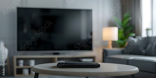 Big Smart TV in a Dimly Lit Setting. Concept Home Entertainment, Dim Lighting, Big Screens