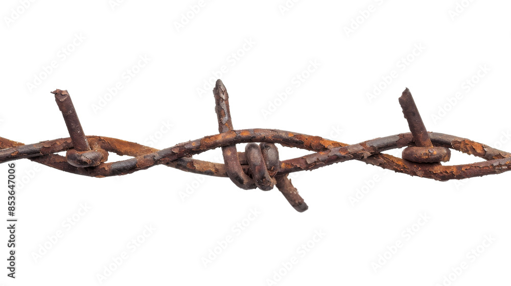 Rusty wire on white background Rusty wire on white background