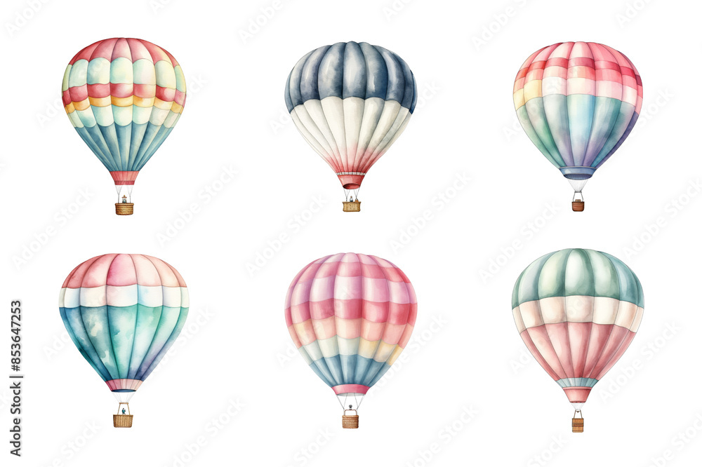 Air Balloon Collection Bundle Set Isolated on a Transparent Background Air Balloon Collection Bundle Set Isolated on a Transparent Background