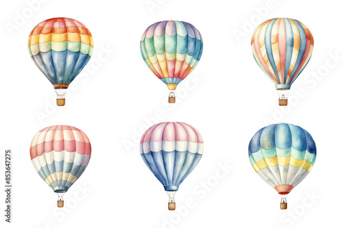Air Balloon Collection Bundle Set Isolated on a Transparent Background © KidsStation