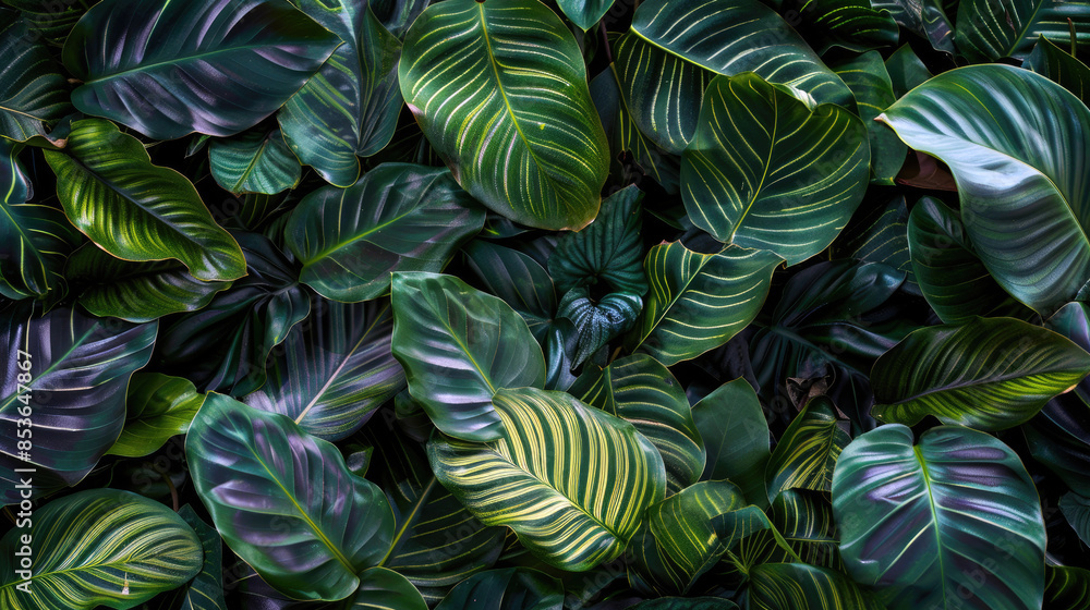 custom made wallpaper toronto digitaltropical green leaves background Calathea leaf