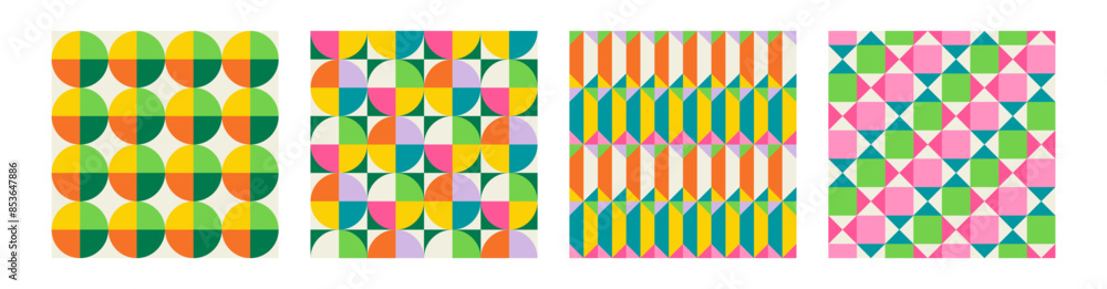Set of Essential geometric printable seamless pattern with abstract Minimal elegant line form stroke shapes in vibrant colors. Modern simple background in minimalist mid century style vector wall art Set of Essential geometric printable seamless pattern with abstract Minimal elegant line form stroke shapes in vibrant colors. Modern simple background in minimalist mid century style vector wall art