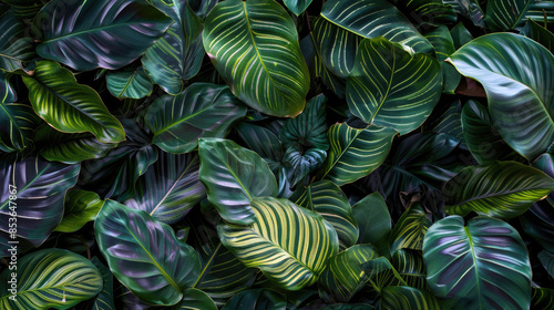 Wallpaper Mural tropical green leaves background Calathea leaf Torontodigital.ca