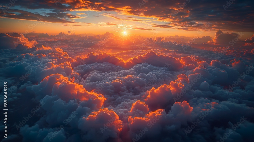 Heart-shaped clouds at sunset Heart-shaped clouds at sunset