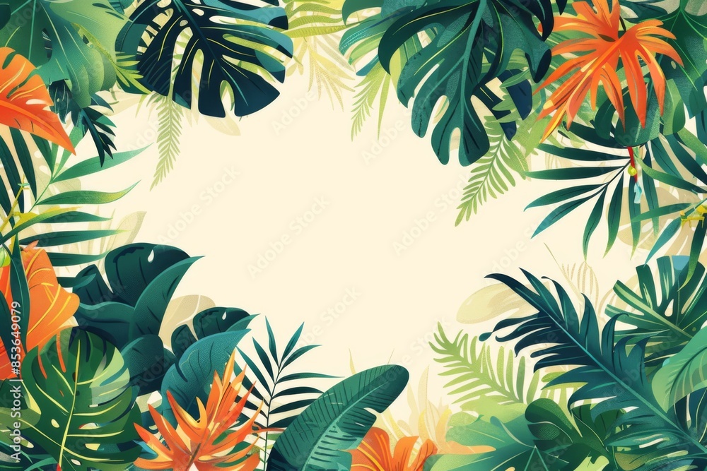 Summer Background illustration created with Generative AI Summer Background illustration created with Generative AI
