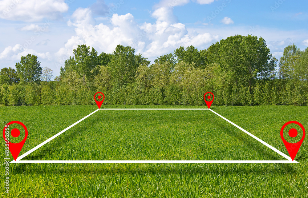 Land plot management - Real estate concept with a vacant land and ...