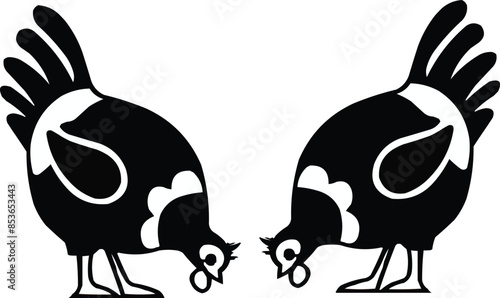 Chicken Silhouette, Vector EPS