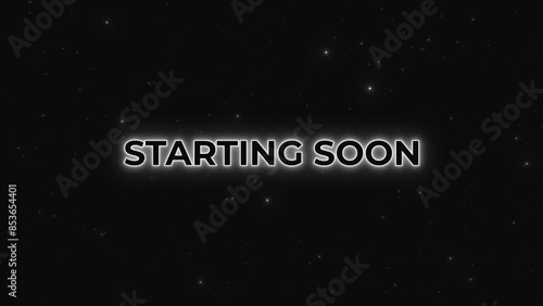Stream Starting Soon - Animated Neon Background with Dark, Black and White Starry Night Sky | Perfect for Seamless Livestream Countdown on YouTube, Twitch, and Kick | Loop for Online Intermissions
