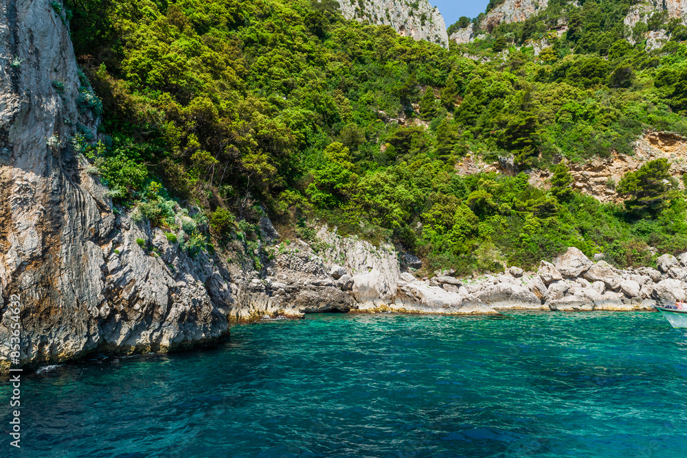 Fototapeta premium The wonderful island of Capri, amalfi coast, bay of naples, italy