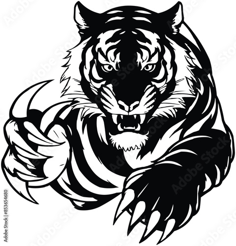 Big eyes. Eyes of a red tiger close up tiger jumping vector